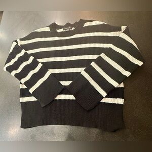 Sanctuary Black and Cream Striped Sweater‎